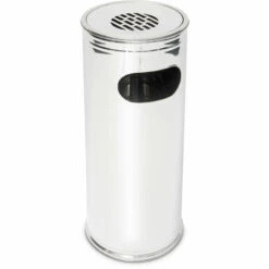 Relaxdays Cendrier Sur Pied Poubelle Extérieure En Acier Inoxydable Incluant Un Cendrier 75 Cm De Haut, Gris Argenté