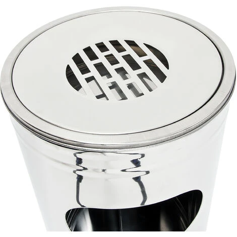 Relaxdays Cendrier Sur Pied Poubelle Extérieure En Acier Inoxydable Incluant Un Cendrier 75 Cm De Haut, Gris Argenté – Image 4