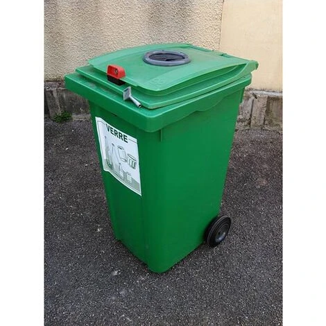 RAYONNAGE DIRECT Poubelle 120 Litres Pour Le Tri Du Verre - Poubelle Verte - 210039V
