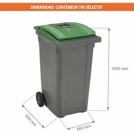 RAYONNAGE DIRECT Conteneur 140 Litres Pour Le Tri Des Emballages- Poubelle Jaune - 210040E – Image 2
