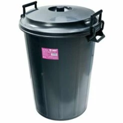 GSC Poubelle De Jardin 100L Avec Couvercle - Noir