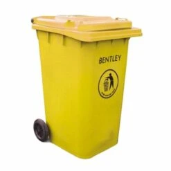 RS PRO Poubelle Jaune En HDPE, 240L Sur Roulettes ( Prix Pour 1 )