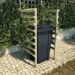 VidaXL Abri De Poubelle Simple Vert 70x80x150 Cm Pin Imprégné - Brun