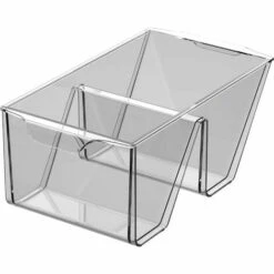 Corbeille 2 Bacs - Décor : Transparent - Matériau : Polycarbonate - Profondeur : 450 Mm - Hauteur : 170 Mm - Largeur : 235 Mm - AMBOS - Hauteur : 170 Mm