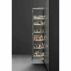 VIBO Armoire Coulissante Complète 6 Corbeilles Anthracite - Charge : 120 Kg - Décor Corbeille : Anthracite - Hauteur Intérieure De Caisson Maxi : 2080 Mm - Hauteur Intérieure De Caisson Mini : 1780 Mm - M - Hauteur Intérieure De Caisson Mini : 1780 Mm