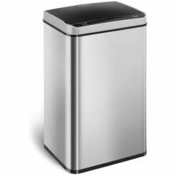 FROMM & STARCK Poubelle Automatique Acier Inoxydable De Cuisine Sans Contact Capteur 60L 2 Sacs - Jaune, Argent