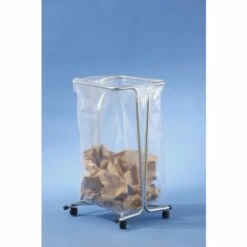 MOTTEZ - Support Sac Poubelle Fixe 100-110 Litres - Zingué Sur Roulettes - B016CNM