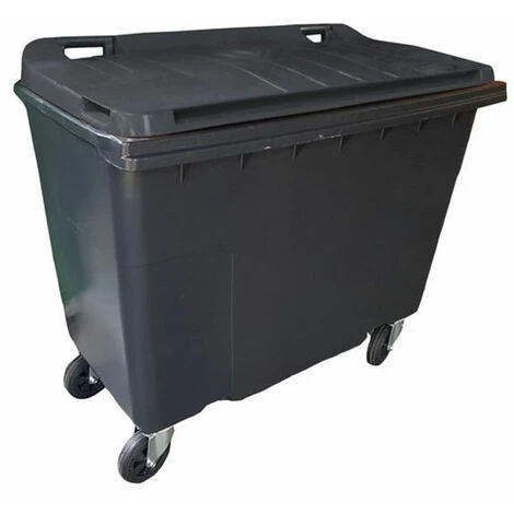 RAYONNAGE DIRECT Conteneur 500 Litres à Préhension Latérale - Couleur Du Couvercle Jaune Citron - 1240 X 655 X 1100 Mm - 210008GAGA/JC