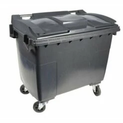 RAYONNAGE DIRECT Conteneur 660 Litres à Préhension Latérale - Couleur Du Couvercle Jaune Citron - 1265 X 775 X 1165 Mm - 210009GAGA/JC