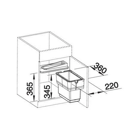 Poubelle De Cuisine à Fixer SINGOLO (sous Meuble 45cm) - Blanco â Image 3