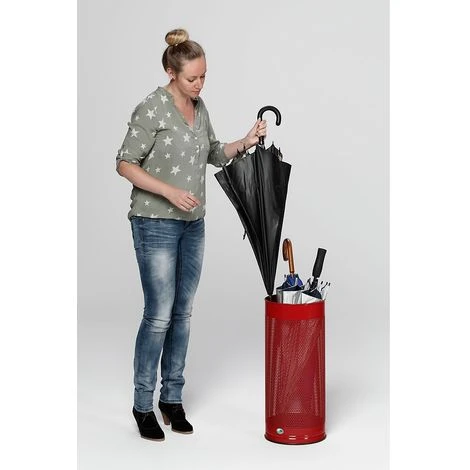 CERTEO Porte-parapluies, Hauteur 610 Mm - Tôle Perforée, Galvanisé - Gris Clair RAL 7035 - Coloris: Gris Clair RAL 7035 – Image 2