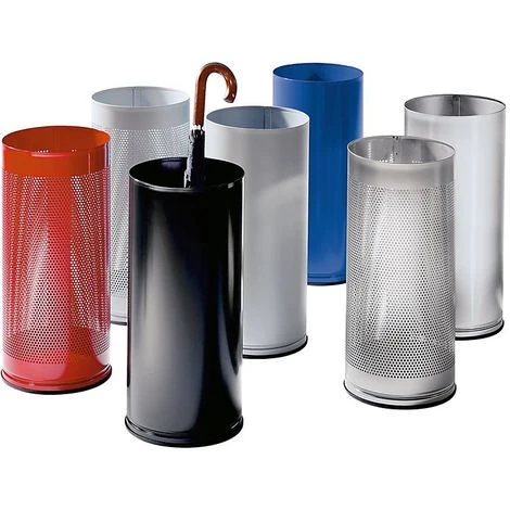 CERTEO Porte-parapluies, Hauteur 610 Mm - Tôle Perforée, Galvanisé - Gris Clair RAL 7035 - Coloris: Gris Clair RAL 7035 – Image 3