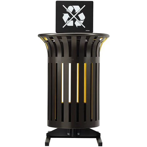 CERTEO Poubelle à Fixer Sur Poteau - 35 L - Gris Manganèse - STELLA | Rossignol - Gris Foncé – Image 2