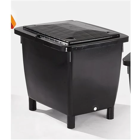 CRAEMER Conteneur Rectangulaire - Avec Couvercle Sur Charnières - Capacité 210 L, Bac Vert, Couvercle Orange - Coloris Du Couvercle: Orange Sécurité – Image 4