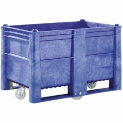 CERTEO Conteneur Grand Format En Polyéthylène - Capacité 500 L - Modèle à 2 Semelles, 4 Roues