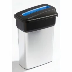 Rothopro Collecteur De Tri METALLIC - Modèle KOMPAKT - Capacité 55 L, Fente De Dépôt, Bleu - Coloris Du Couvercle: Bleu