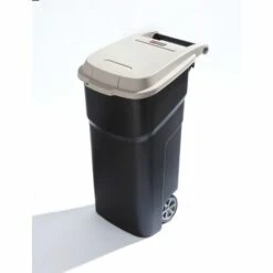Rothopro Poubelle De Tri | Capacité 100 L | Mobile | Couvercle Beige - Coloris Du Couvercle: Beige