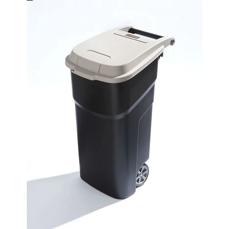 Rothopro Poubelle De Tri | Capacité 100 L | Mobile | Couvercle Beige - Coloris Du Couvercle: Beige