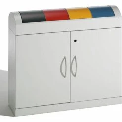 STUMPF Collecteurs Modulaires De Tri Des Déchets - Corps Gris Clair, H X P 975 X 320 Mm - Capacité 4 X 45 L, Largeur 1100 Mm, - Coloris Trappe: Bleu Gentiane RAL 5010