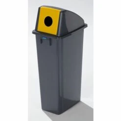PROBBAX Collecteur De Tri En Plastique - Capacité 80 L - Orifice Rond - Coloris Poubelle: Gris