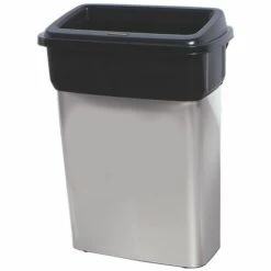 ROTHOPRO Collecteur De Déchets Imitation Métal - Montage Mural - Capacité 55 L - Coloris Poubelle: Métallisé