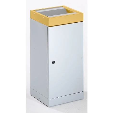 CERTEO Collecteur De Tri à Couvercle Basculant - Seul, Capacité 70 L - Coloris Couvercle Jaune / Aluminium - Col. Couvercle: Jaune |Col. Trappe: Aluminium
