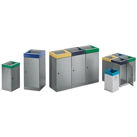 CERTEO Collecteur De Tri à Couvercle Basculant - Seul, Capacité 70 L - Coloris Couvercle Jaune / Aluminium - Col. Couvercle: Jaune |Col. Trappe: Aluminium – Image 2