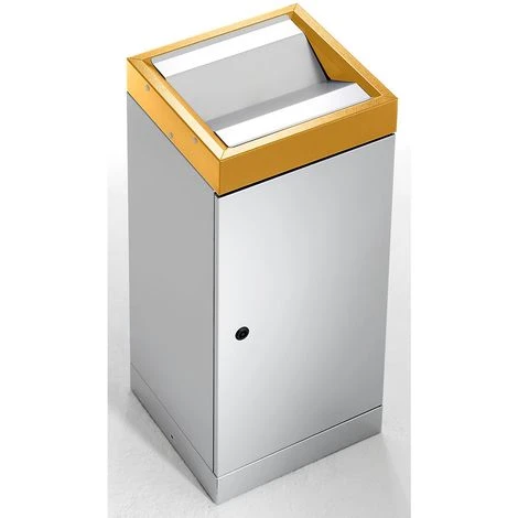 CERTEO Collecteur De Tri à Couvercle Basculant - Seul, Capacité 70 L - Coloris Couvercle Jaune / Aluminium - Col. Couvercle: Jaune |Col. Trappe: Aluminium – Image 3