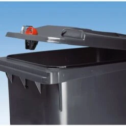 CERTEO Conteneur à Déchets En Plastique à Fermeture Par Gravité - Capacité 240 L, H X L X P 1067 X 580 X 730 Mm - Marron - Coloris Poubelle: Marron