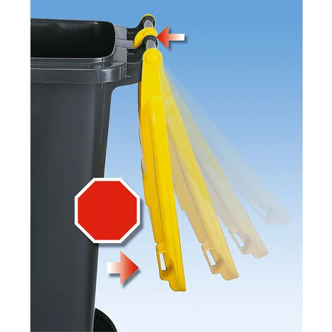 CERTEO Conteneur à Déchets En Plastique à Fermeture Par Gravité - Capacité 360 L, H X L X P 1100 X 600 X 874 Mm, Ø Roues 200 Mm - Coloris Poubelle: Rouge – Image 4