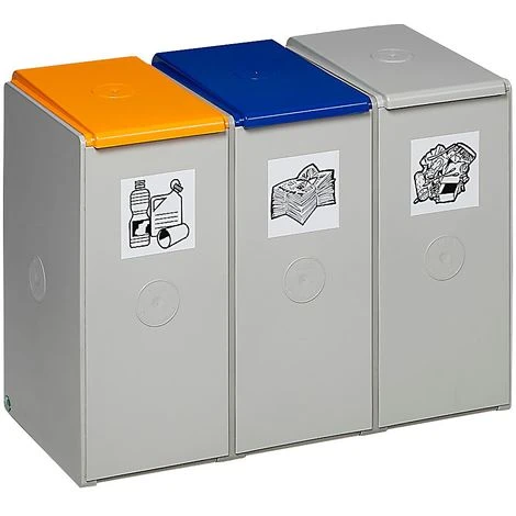 VAR Poubelle De Tri - Poste 3 Poubelles - Pour 40 L, Largeur 760 Mm