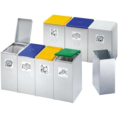 VAR Poubelle De Tri - Poste 3 Poubelles - Pour 40 L, Largeur 760 Mm – Image 2