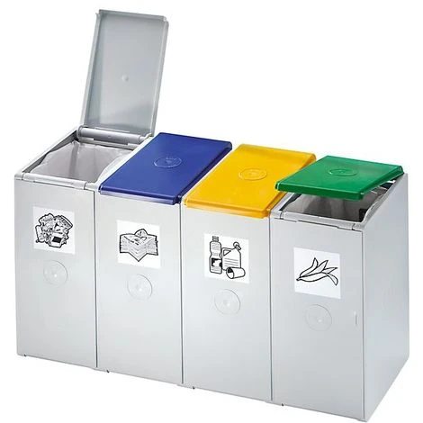 VAR Poubelle De Tri - Poste 4 Poubelles - Pour 40 L, Largeur 1010 Mm – Image 3