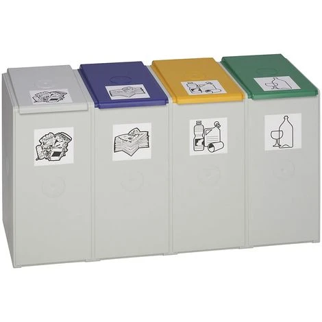 VAR Poubelle De Tri - Poste 4 Poubelles - Pour 40 L, Largeur 1010 Mm – Image 5