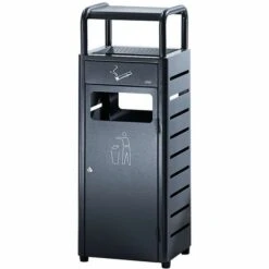 PROBBAX Combiné Cendrier-poubelle - Capacité Poubelle 20 L, Capacité Cendrier 2,3 L - H X L X P 880 X 330 X 280 Mm - Coloris Poubelle: Anthracite RAL 7016