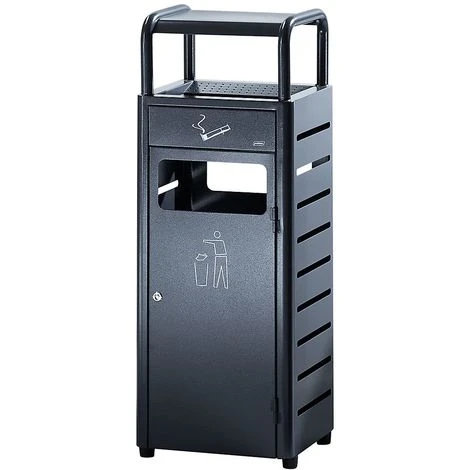 PROBBAX Combiné Cendrier-poubelle - Capacité Poubelle 20 L, Capacité Cendrier 2,3 L - H X L X P 880 X 330 X 280 Mm - Coloris Poubelle: Anthracite RAL 7016