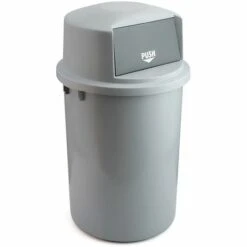 CERTEO Collecteur De Déchets En Plastique Avec Couvercle Basculant, Plastique, Capacité 126 L, Sans Bac à Cendres - Coloris Poubelle: Gris|Coloris Du Couvercle: Gris