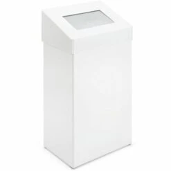 CERTEO Collecteur De Déchets à Couvercle Basculant, Capacité 50 L, Blanc - Coloris Poubelle: Blanc