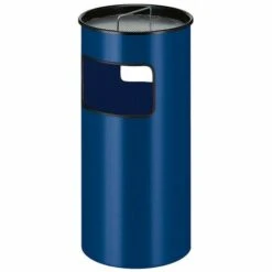 CERTEO Combiné Cendrier-poubelle Métallique, Capacité 50 L, Bleu - Coloris Poubelle: Bleu