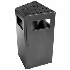 CERTEO Combiné Cendrier-poubelle, Forme Pyramidale Gris Graphite - Coloris Poubelle: Graphite