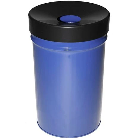 CERTEO Poubelle Auto-extinguible, Capacité 60 L Bleu - Coloris Poubelle: Bleu