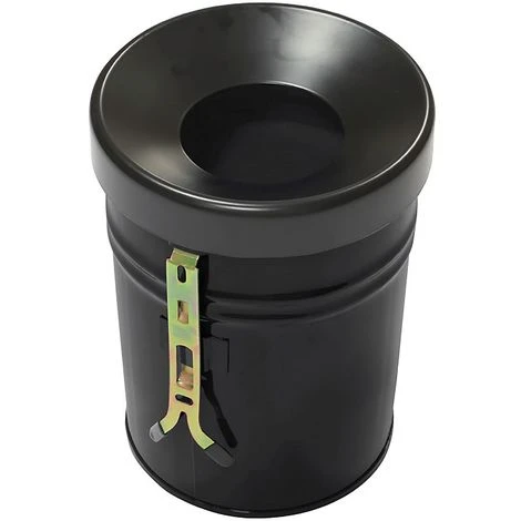 CERTEO Poubelle Murale, Capacité 16 L, H X Ø 340 X 245 Mm Noir - Coloris Poubelle: Noir|Coloris Du Couvercle: Noir