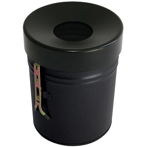 CERTEO Poubelle Murale, Capacité 16 L, H X Ø 340 X 245 Mm Noir - Coloris Poubelle: Noir|Coloris Du Couvercle: Noir – Image 2
