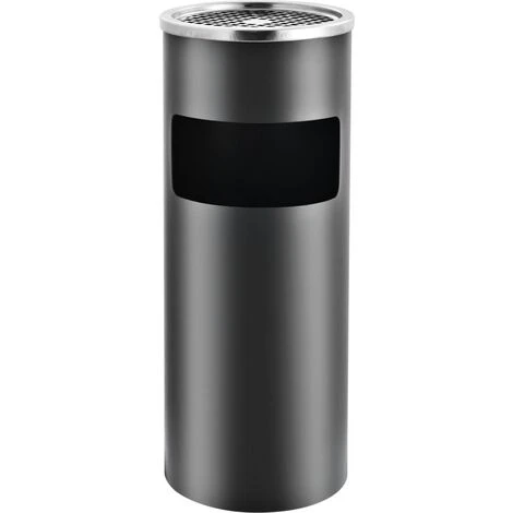 Poubelle à Cendrier D'hôtel 30 L Acier Gris VidaXL – Image 2