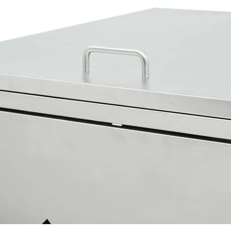 Abri Pour Poubelle Simple Sur Roulettes 240 L Acier Inoxydable VidaXL – Image 5