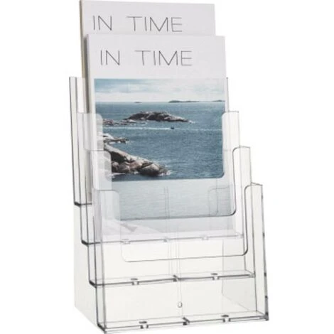 Helit H2352402 H2352402 Présentoir De Prospectus Transparent DIN A4 Vertical Nombre De Compartiments 4 1 Pc(s) (l X H X - Transparent