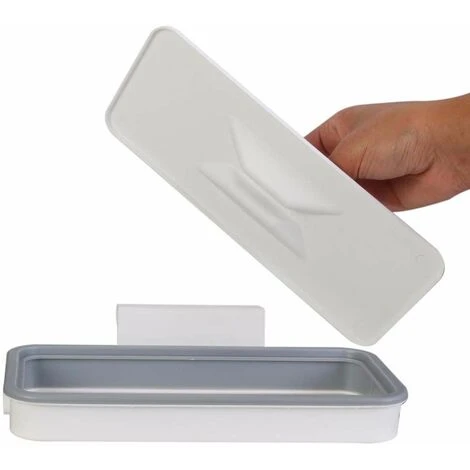 JE CHERCHE UNE IDEE Support Sac Poubelle Avec Couvercle Blanc - Blanc – Image 3