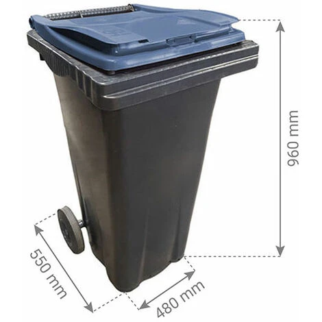 RAYONNAGE DIRECT Conteneur 120 Litres à Préhension Frontale - Couvercle Jaune Citron - 480 X 550 X 960 Mm - 210002GAGA/JC – Image 2