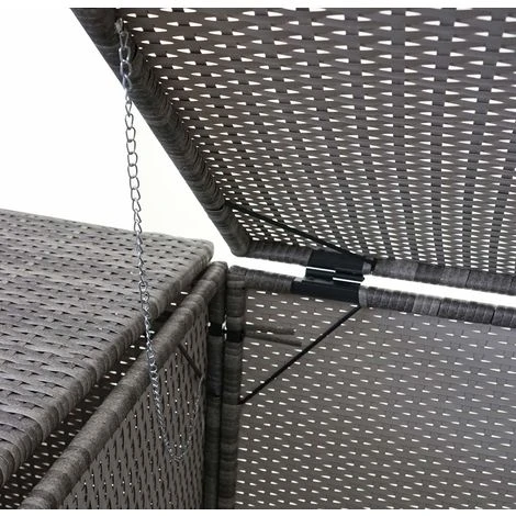 Enveloppement Pour 2 Poubelles HHG-257, Box Pour Poubelles, Revêtement, Polyrotin 2x120l ~ Gris – Image 5