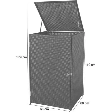 Enveloppement Pour Poubelle HHG-254, Box Pour Poubelles, Revêtement, Polyrotin 2x120l ~ Noir – Image 4